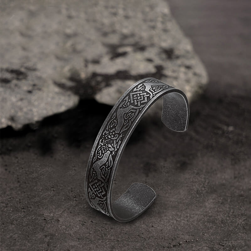 Viking Symbol Stainless Steel Cuff Bracelet | Gthic.com