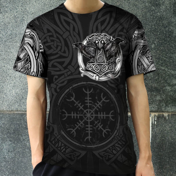 Viking Symbols Valknut Polyester T-Shirt