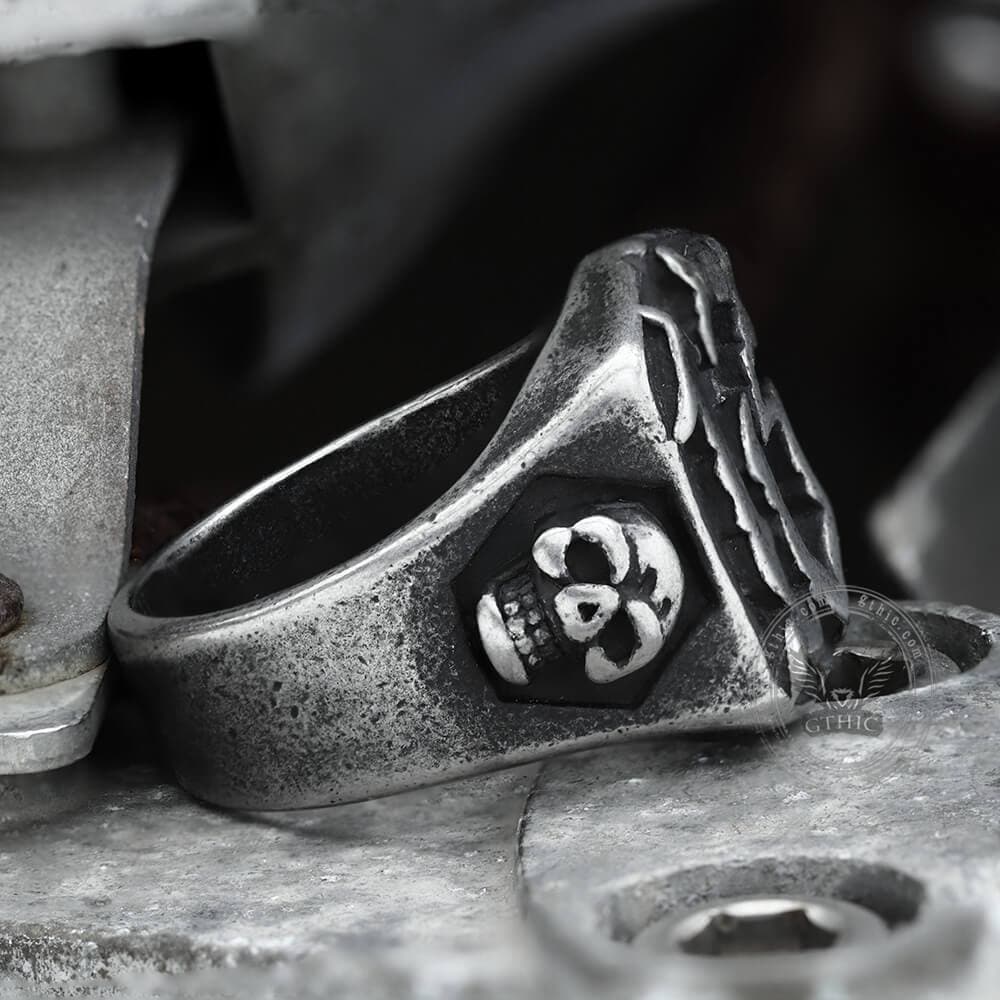 Vintage 13 Stainless Steel Skull Ring – GTHIC