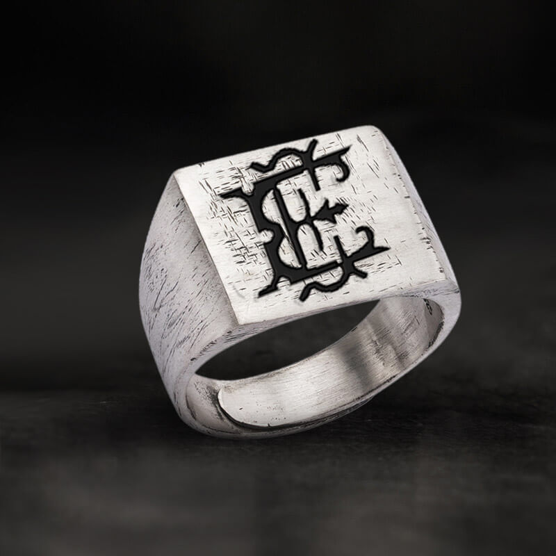 Vintage 26 Alphabet Sterling Silver Ring