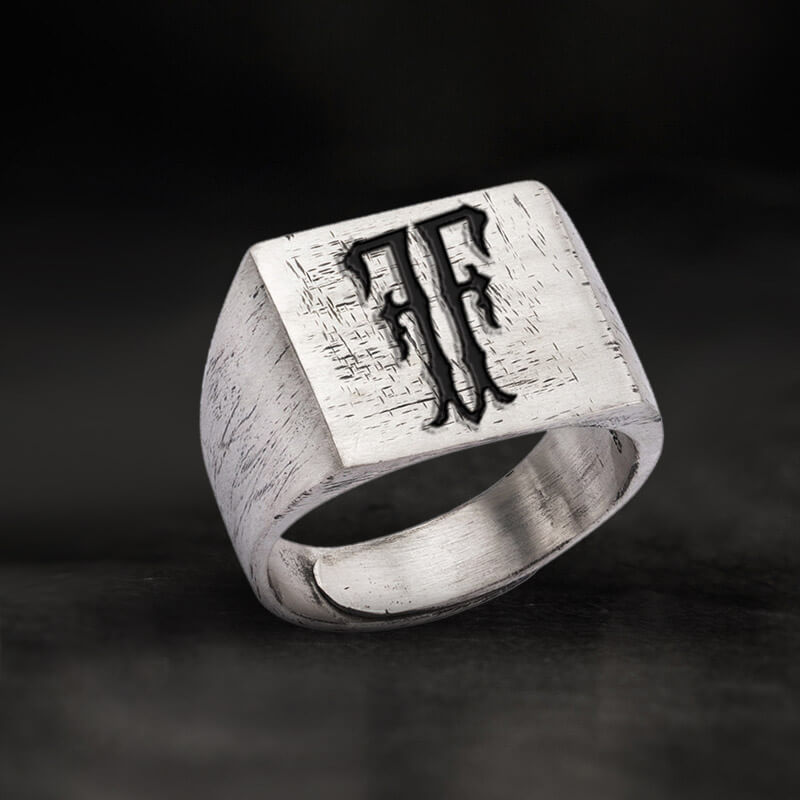 Vintage 26 Alphabet Sterling Silver Ring