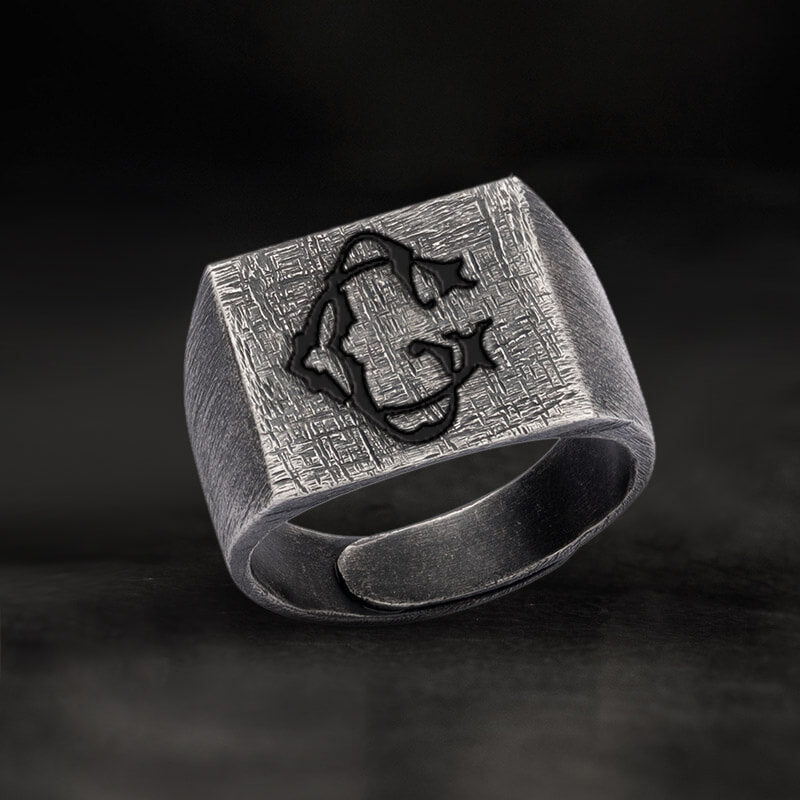 Vintage 26 Alphabet Sterling Silver Ring