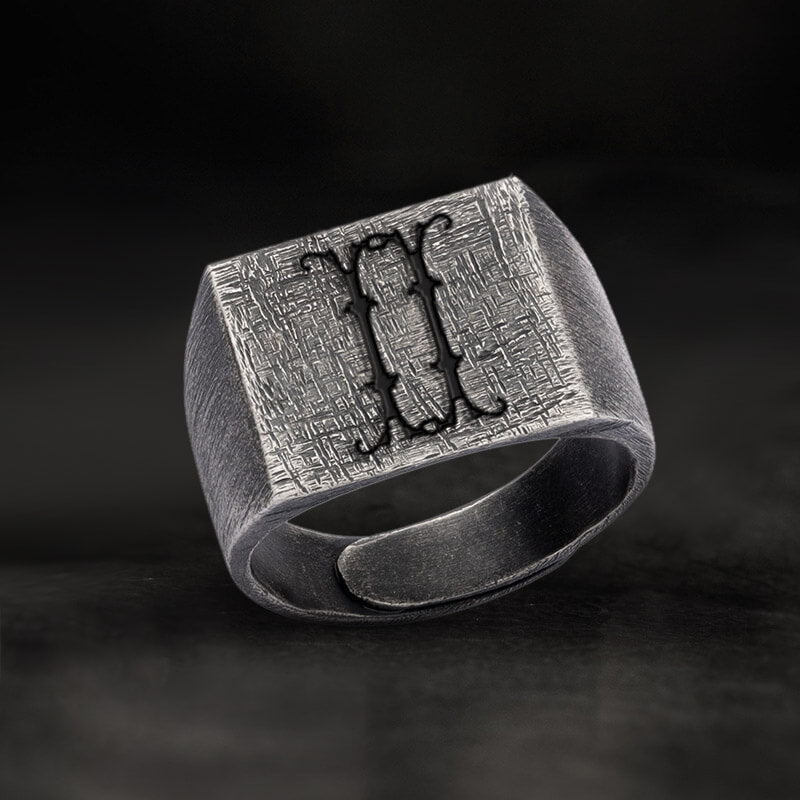 Vintage 26 Alphabet Sterling Silver Ring