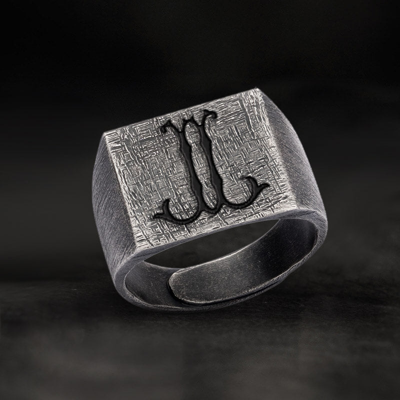 Vintage 26 Alphabet Sterling Silver Ring