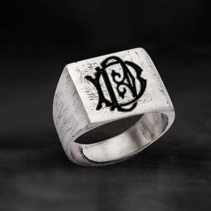 Vintage 26 Alphabet Sterling Silver Ring