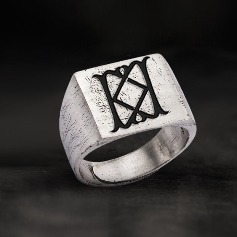 Vintage 26 Alphabet Sterling Silver Ring