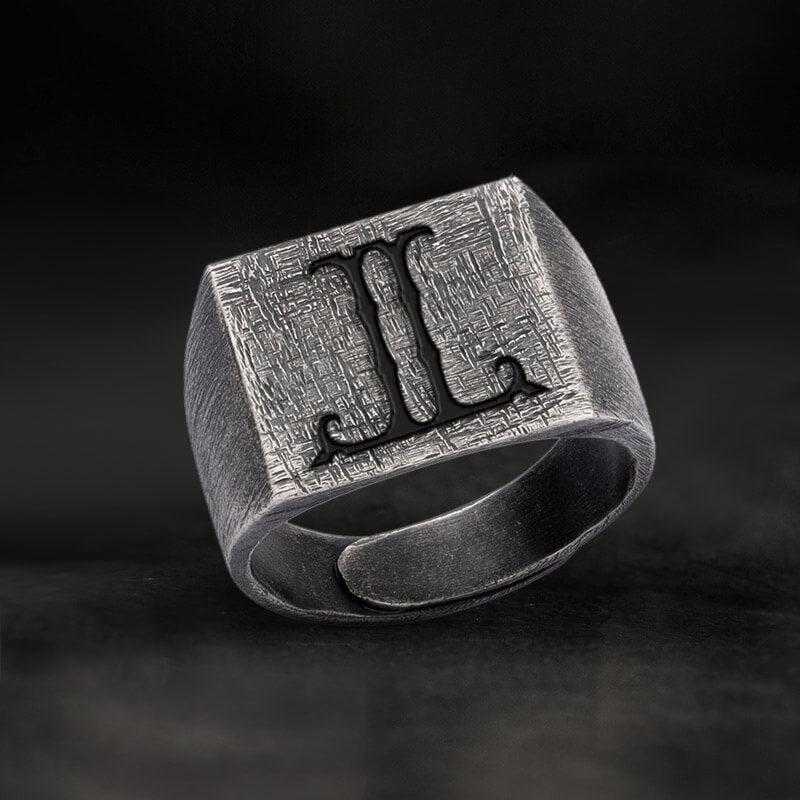 Vintage 26 Alphabet Sterling Silver Ring