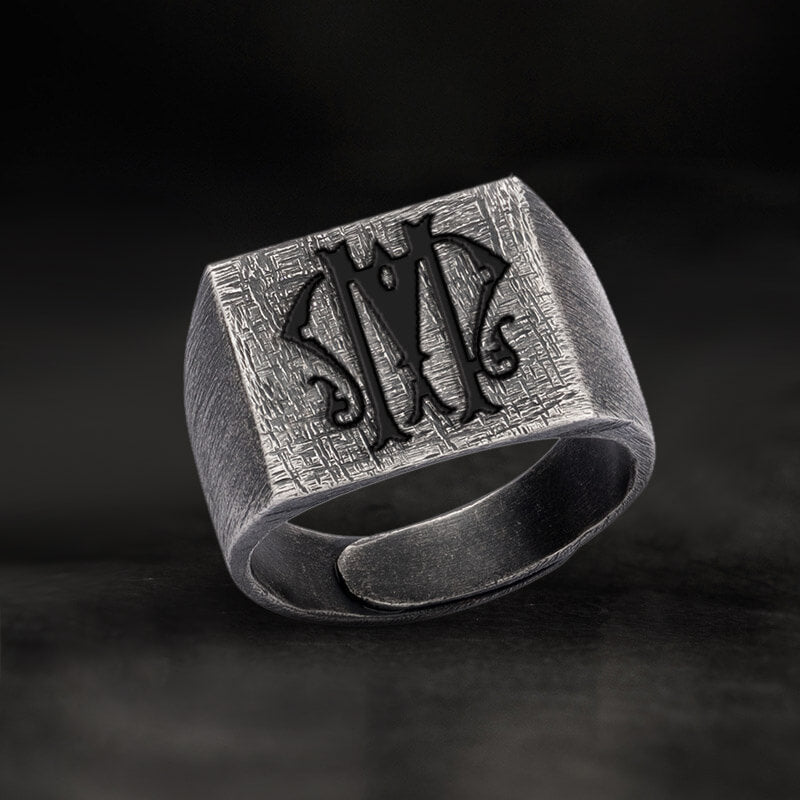 Vintage 26 Alphabet Sterling Silver Ring