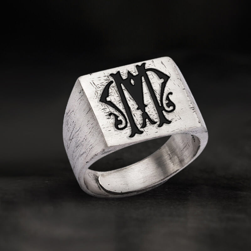 Vintage 26 Alphabet Sterling Silver Ring