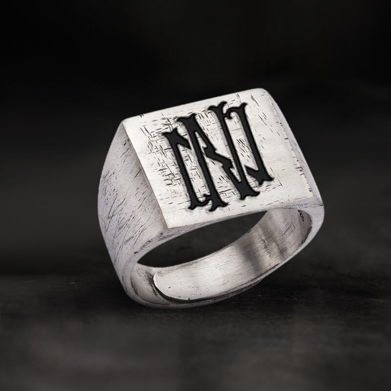 Vintage 26 Alphabet Sterling Silver Ring