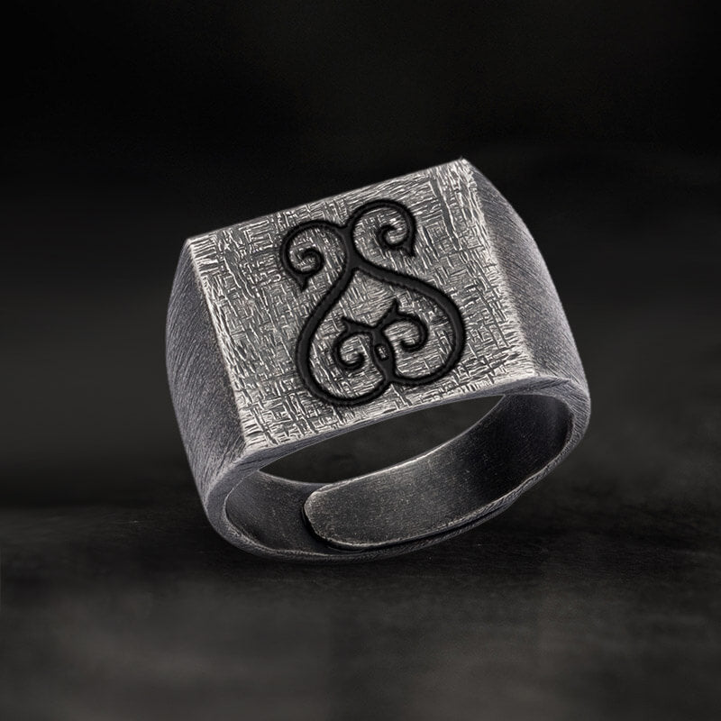 Vintage 26 Alphabet Sterling Silver Ring