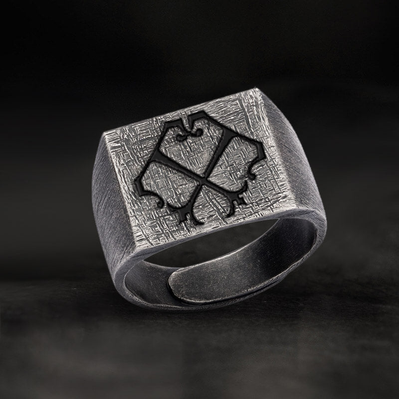 Vintage 26 Alphabet Sterling Silver Ring