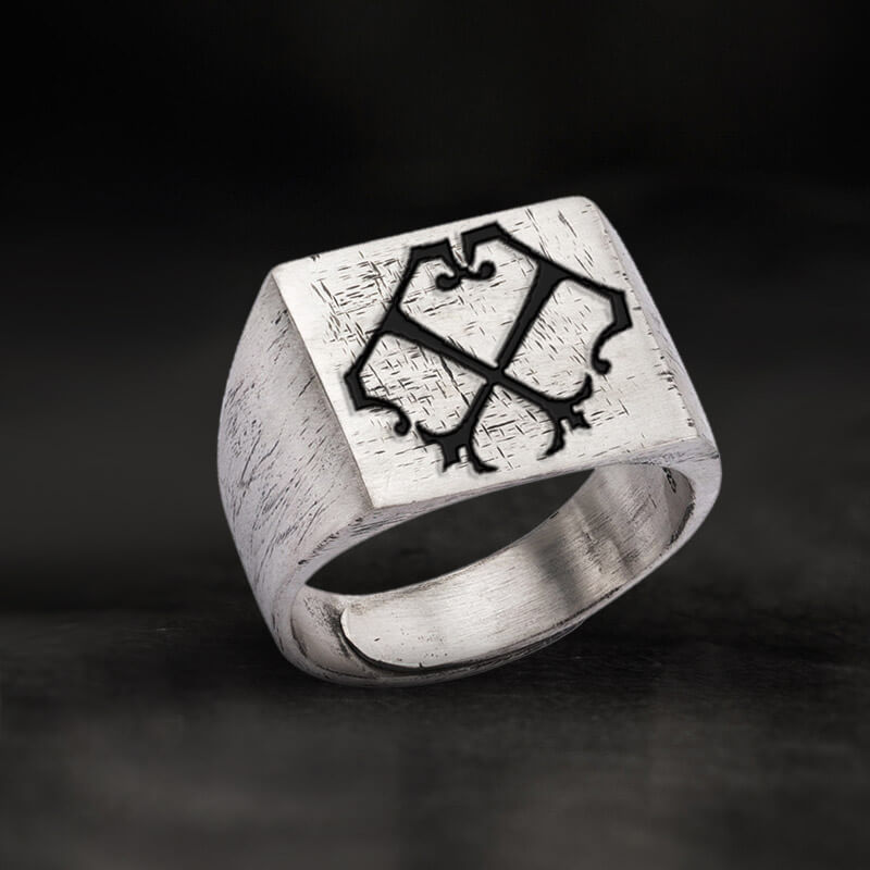 Vintage 26 Alphabet Sterling Silver Ring