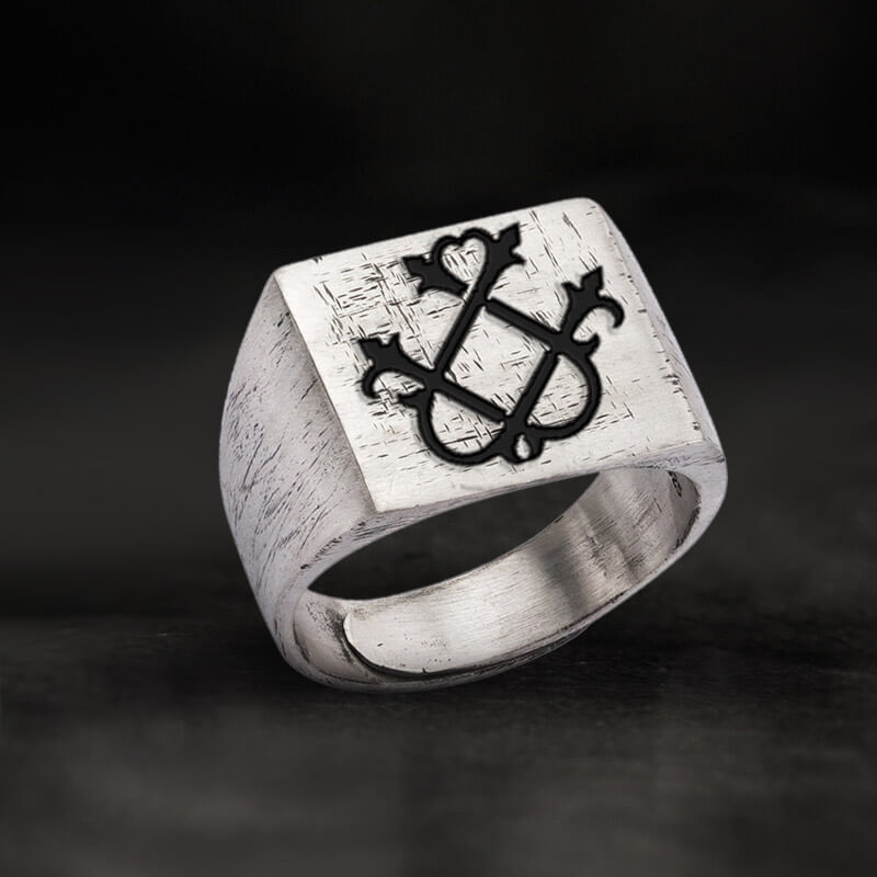 Vintage 26 Alphabet Sterling Silver Ring