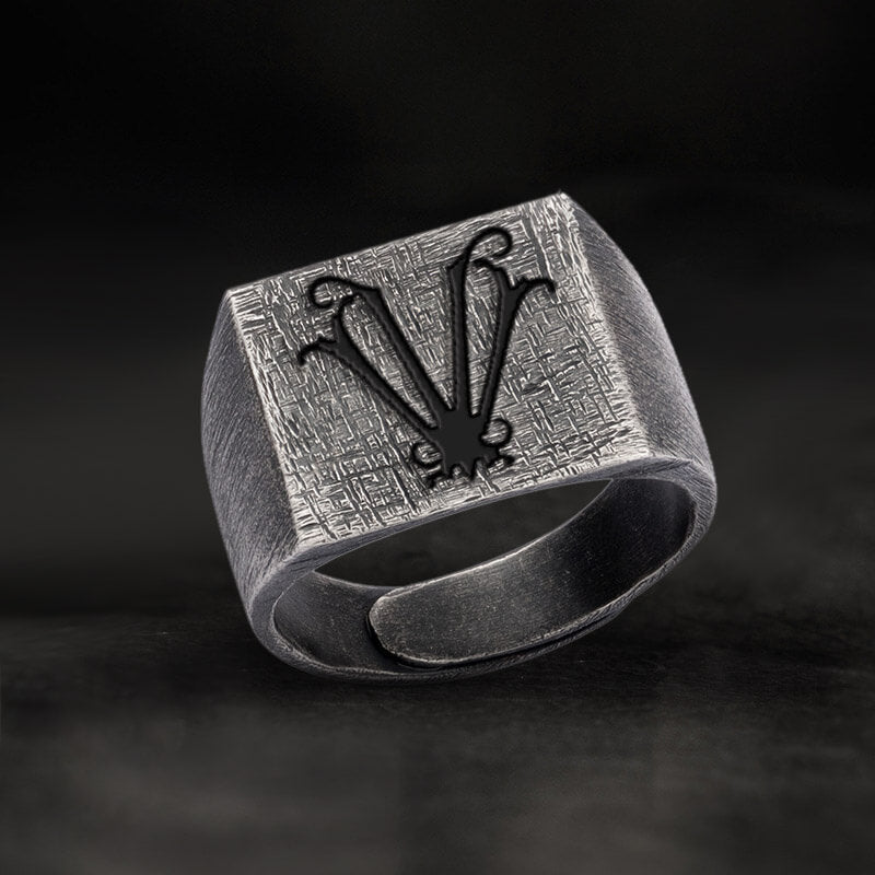 Vintage 26 Alphabet Sterling Silver Ring