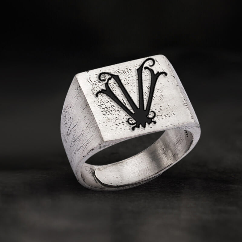 Vintage 26 Alphabet Sterling Silver Ring