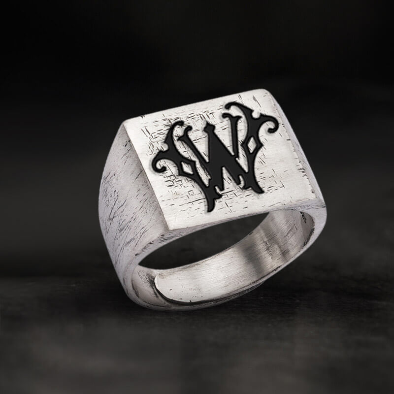 Vintage 26 Alphabet Sterling Silver Ring