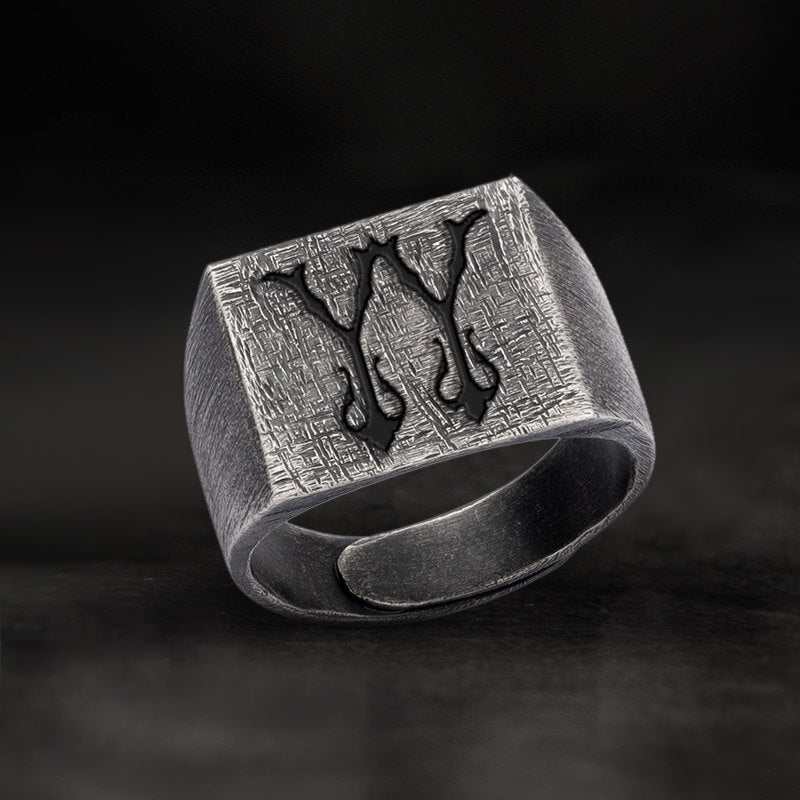 Vintage 26 Alphabet Sterling Silver Ring