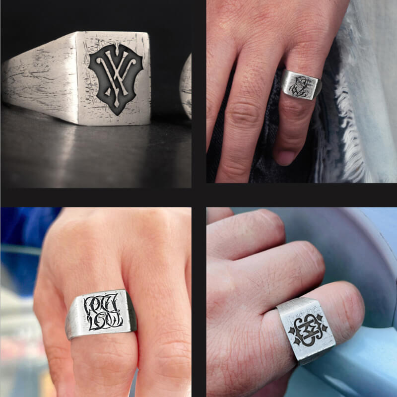 Vintage 26 Alphabet Sterling Silver Ring