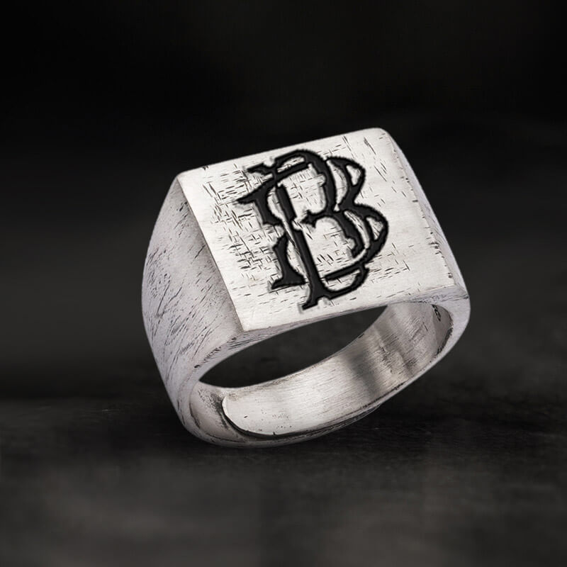 Vintage 26 Alphabet Sterling Silver Ring