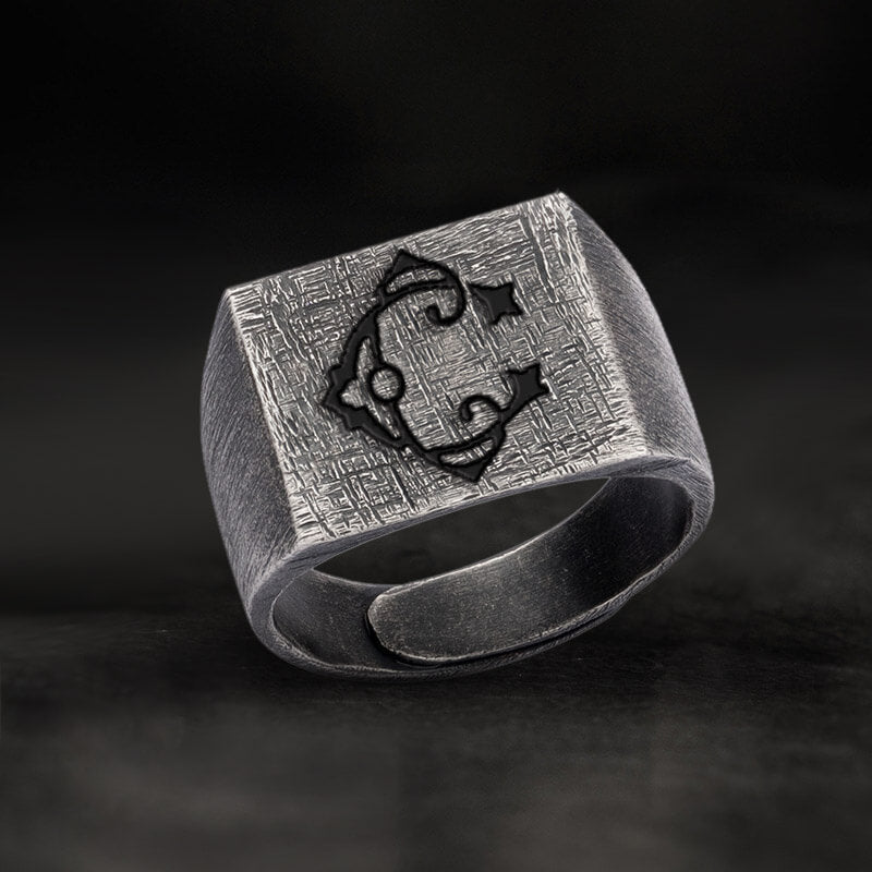 Vintage 26 Alphabet Sterling Silver Ring