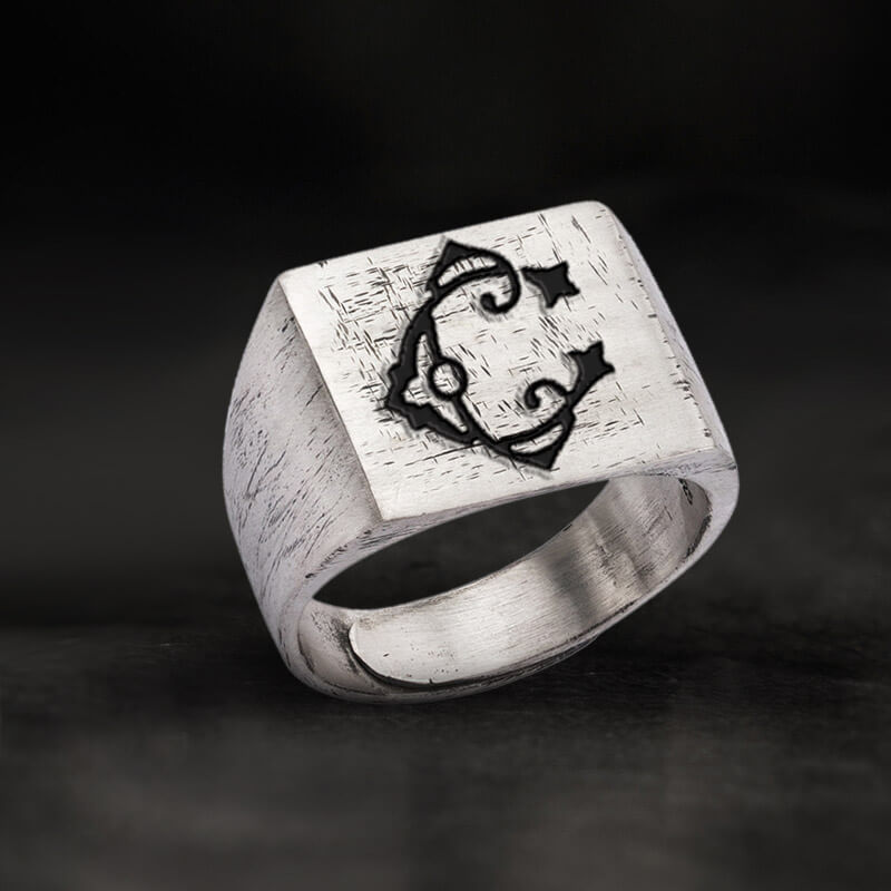 Vintage 26 Alphabet Sterling Silver Ring