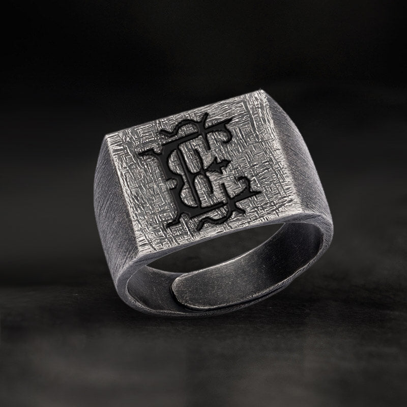 Vintage 26 Alphabet Sterling Silver Ring