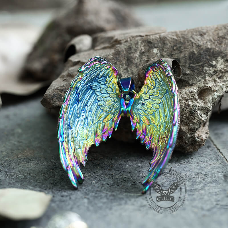 Vintage Angel Wings Stainless Steel Pendant – GTHIC