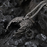 Vintage Angel Wings Stainless Steel Pendant 05 | Gthic.com