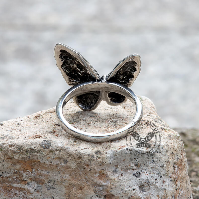 Vintage Butterfly Stainless Steel Animal Ring | Gthic.com