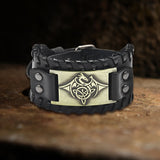 Vintage Celtic Dragon Alloy Leather Viking Bracelet | Gthic.com