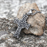 Vintage Celtic Knot Turquoise Stainless Steel Cross Pendant | Gthic.com
