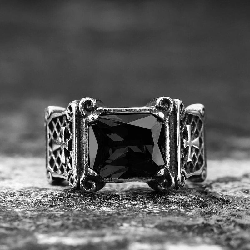 Black Diamond-Set Brass Engagement Ring – GTHIC