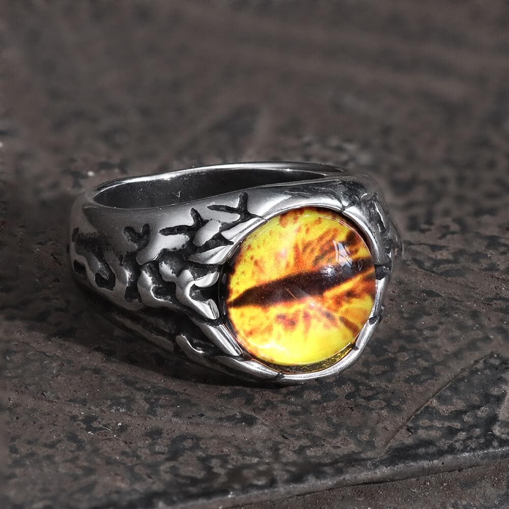 Vintage Dragon Eye Stainless Steel Ring