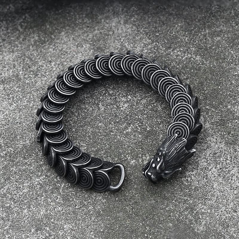 Vintage Dragon Stainless Steel Bracelet 01 | Gthic.com