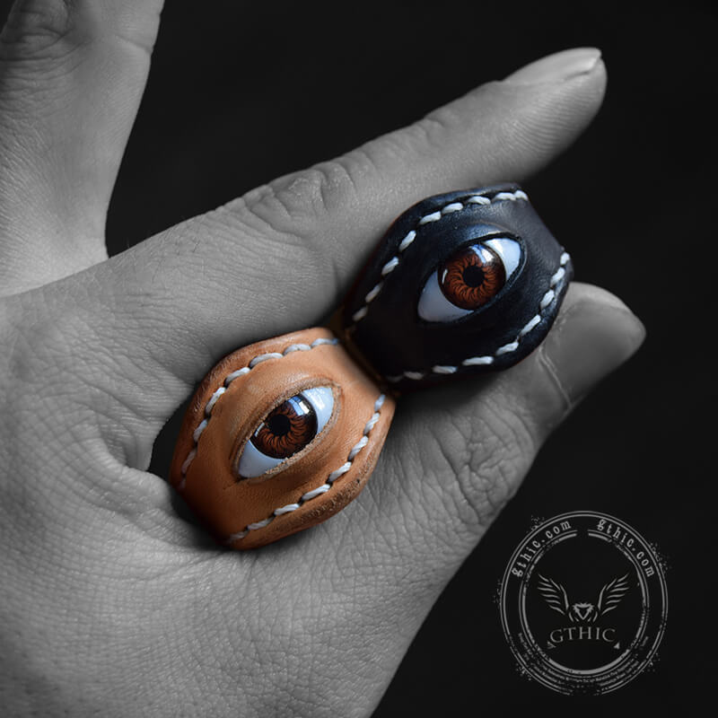Vintage Evil Eye Leather Scarf Ring