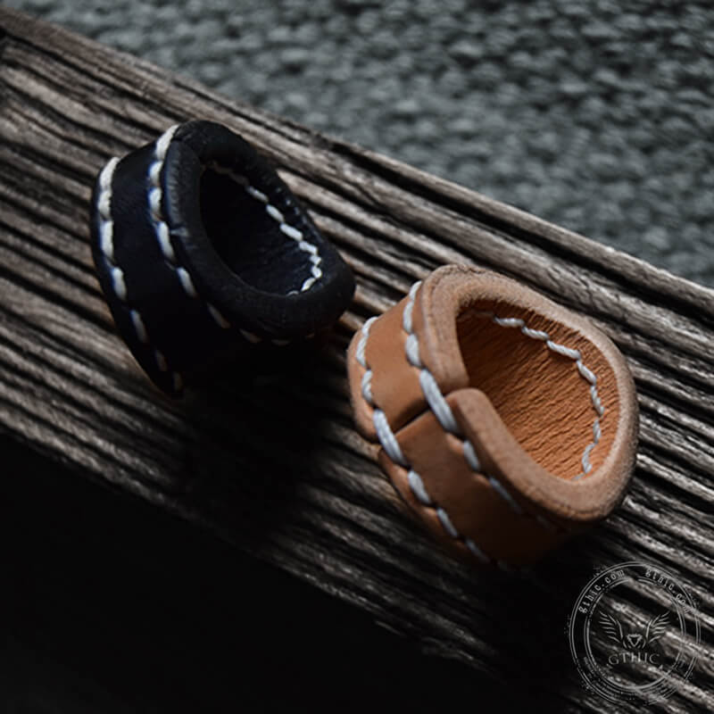 Vintage Evil Eye Leather Scarf Ring