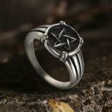Vintage Five-pointed Star Stainless Steel Ring01 | Gthic.com