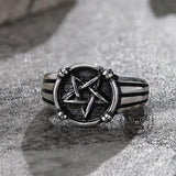 Vintage Five-pointed Star Stainless Steel Ring05 | Gthic.com
