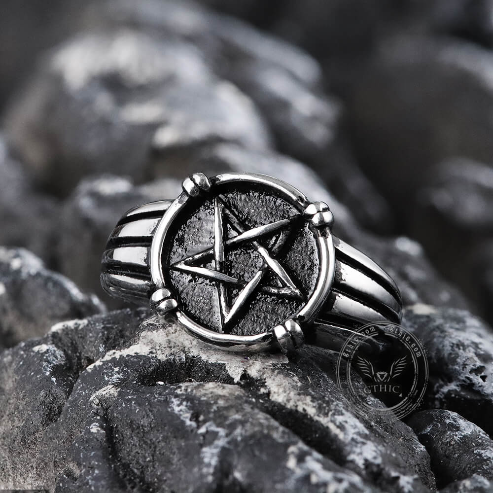 Vintage Five-pointed Star Stainless Steel Ring