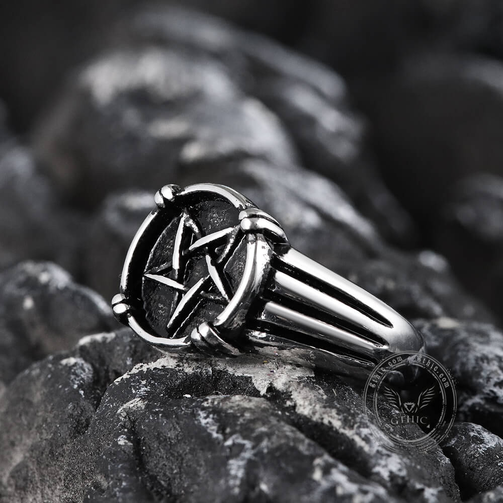 Vintage Five-pointed Star Stainless Steel Ring