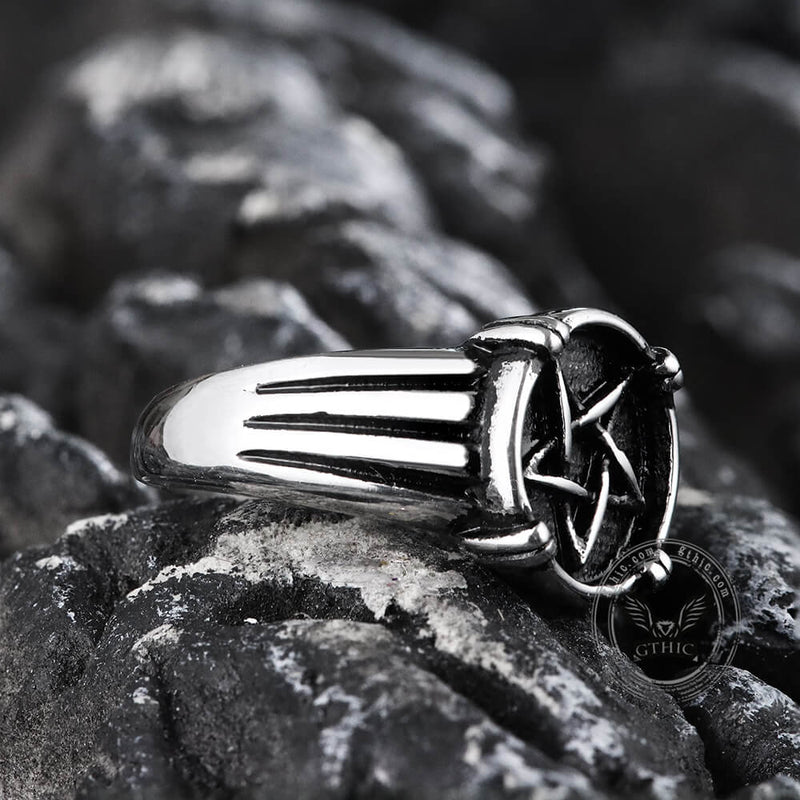 Vintage Five-pointed Star Stainless Steel Ring