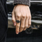 Vintage Five-pointed Star Stainless Steel Ring03 | Gthic.com