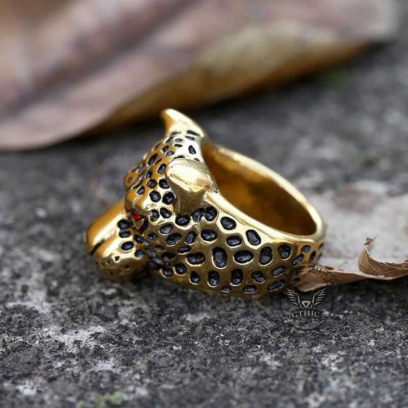 Vintage Leopard Head Stainless Steel Ring