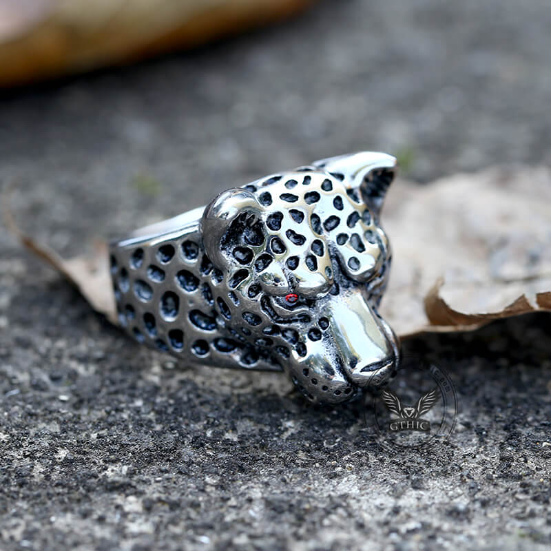 Vintage Leopard Head Stainless Steel Ring | Gthic.com