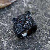 Vintage Leopard Head Stainless Steel Ring | Gthic.com