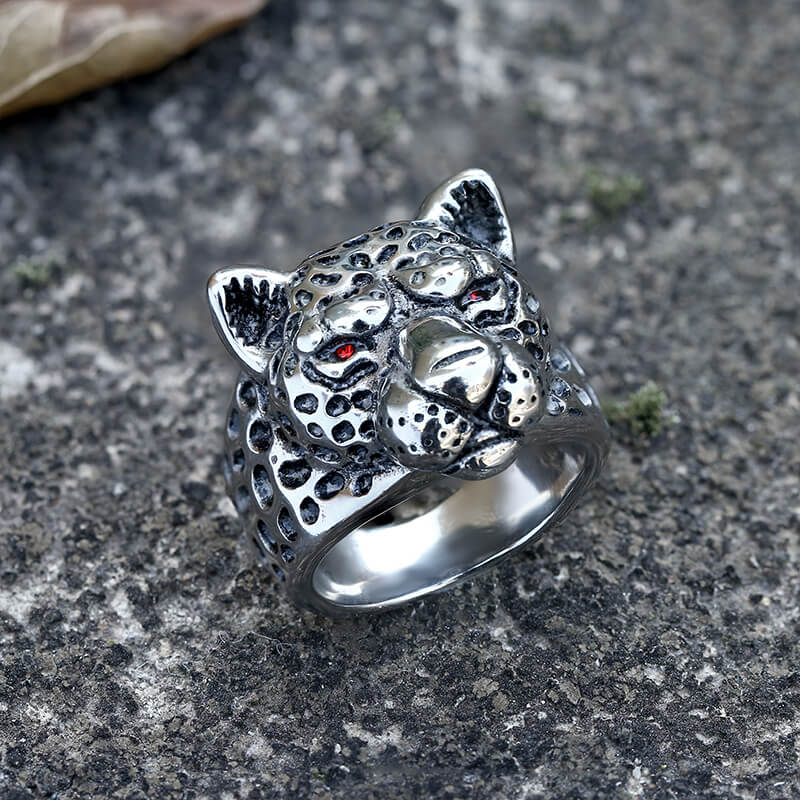 Vintage Leopard Head Stainless Steel Ring | Gthic.com