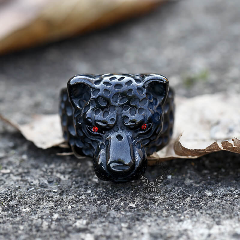 Vintage Leopard Head Stainless Steel Ring | Gthic.com