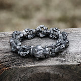Vintage Leopard Head Stainless Steel Skull Bracelet | Gthic.com