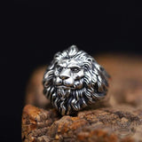 Vintage Lion Head Sterling Silver Animal Ring | Gthic.com